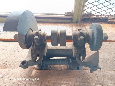 Antique steel bench grinder