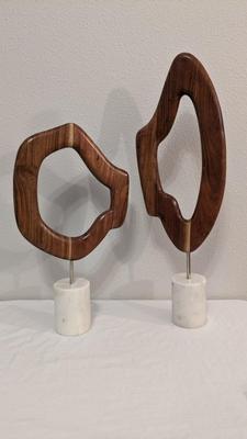 Abstract Wood and Marble Statuaries
