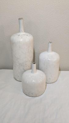 Reactive Stoneware Vase Trio