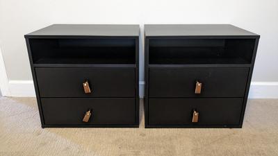 Leather Drawer Pull Nightstands