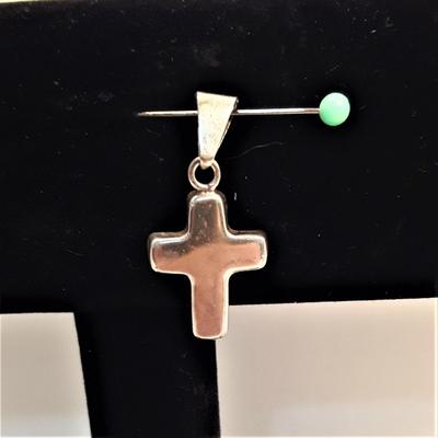 Metal and Acrylic Cross with Flower 1 1/2" x 1/2"
