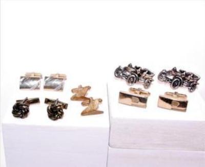 Multiples Assortment of 13 Pairs of Various Colors Cufflinks