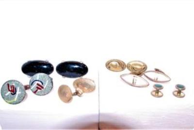 Multiples Assortment of 13 Pairs of Various Colors Cufflinks