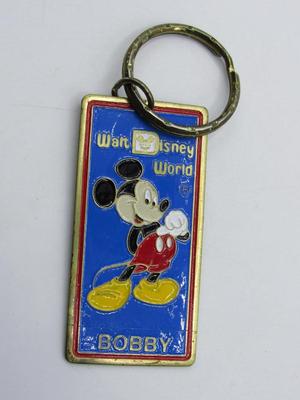 Retro Walt Disney World Epcot Mickey Mouse Souvenir Name Keychain