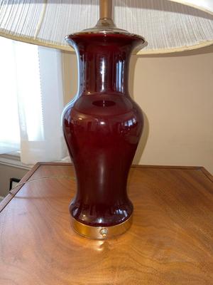 Oxblood porcelain table lamp