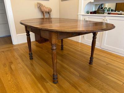 Antique Oak drop leaf table with extra leaf