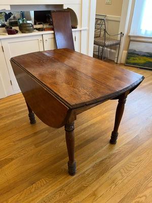 Antique Oak drop leaf table with extra leaf