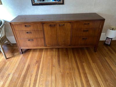Vintage Mount Airy mid century dresser, walnut