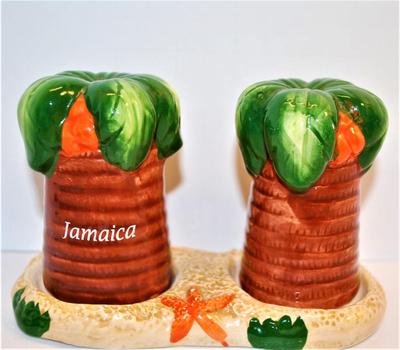 "Jamaica" Set with Thick Palm Trees and Starfish Tray 3 1/2"