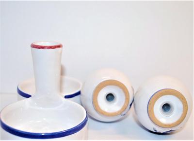 "Sale & Pepe" Set with Ceramic Holder and Tube Handle 3 12"