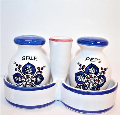 "Sale & Pepe" Set with Ceramic Holder and Tube Handle 3 12"