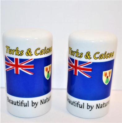 "Turks &amp; Caicos" Set with Flag + Banner 2 3/4"FREE SHIPPING ON ALL LOTS