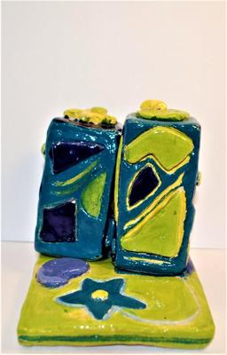 Handcrafted Original Set with Tray--Very Different 5"
