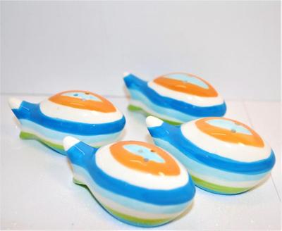 Striped School of Fish - Set of 4 1 1/2"