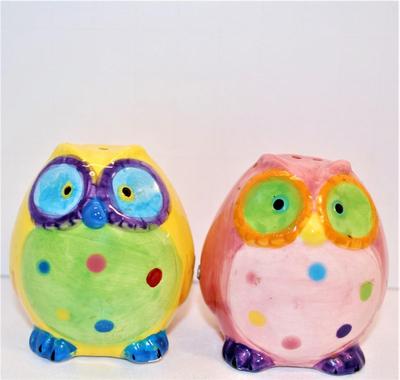 Very Colorful Owls Set 2 1/4"