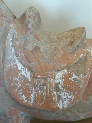 Standing Horse with Taces of Ochre colored Pigments, Tang Dynasty (581-618 CE), Pottery