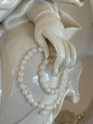 Chinese Blanc de Chine, Water-Moon Guanyin, porcelain bodhisattva, c. 1900