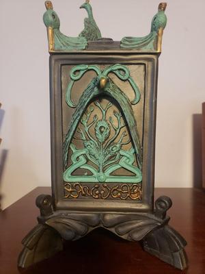 Margie 15" Peacock Stained Glass Keepsake Box