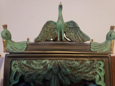 Margie 15" Peacock Stained Glass Keepsake Box