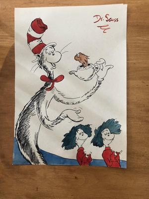 Dr Seuss Signed Drawing Original