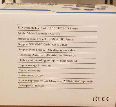 Portable HD DVR with 2.5 TFT Screen