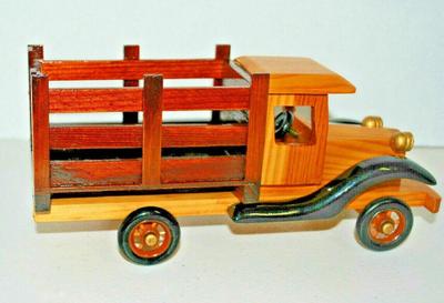 ALL WOOD DELIVERY STAKE TRUCK---POLISHED Red Oak Style Model