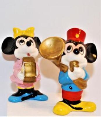 Vintage "Disney" VERY RARE Vintage Mickey on the Tuba and Minnie on the Drums
