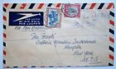 1947 Registered Air Mail from South Africa to Kingston, NY