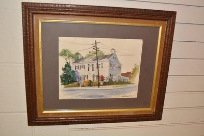Original Framed Watercolor, Signed Strickland 22.5x18.25