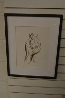 Framed/Matted Dancing Couple Print, R. Bremer 21x17