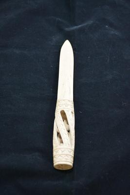 Hand-Carved Wooden Letter Opener 1988, Caged Spheres 10.75â€