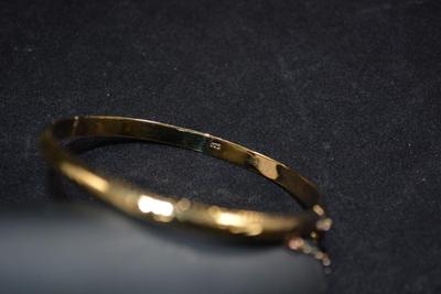 Gold-Tone 925 Sterling Silver Etched Clasp Bracelet 8â€, 7.1g