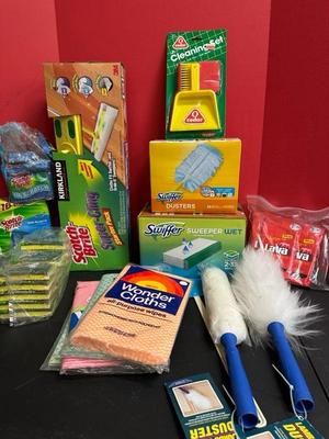 Lot 568 Swifter and cleaning supplies