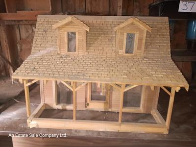 Hand constructed house model with lights