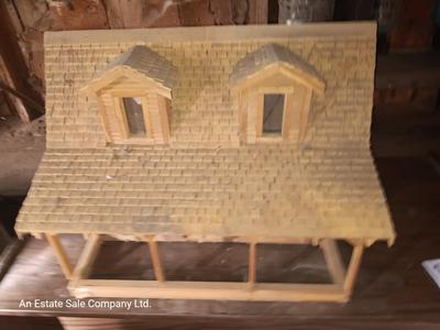Hand constructed house model with lights
