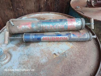 Two vintage Hundson sprayer / dusters without containers