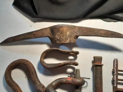 Pickaxe head, and pins and hooks