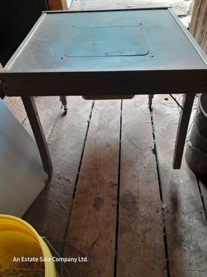 Really neat Antique baby tender/ sewing folding table with drawer