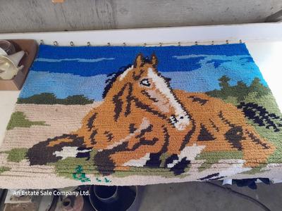 Large latch hook horse tapestry