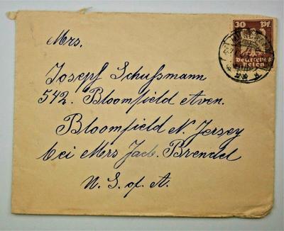 1925 German Cover - Munich to Bloomfield, New Jersey