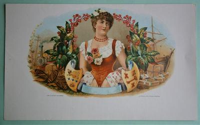 Young Woman Generic Inner Lid Cigar Box Label, form early 1900's