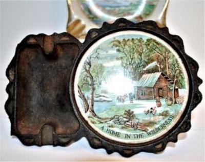 Vintage Ashtrays-- "A Home in the Wilderness" & "Canada" 2 Pcs.