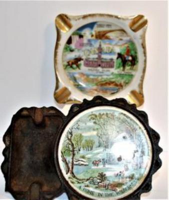 Vintage Ashtrays-- "A Home in the Wilderness" & "Canada" 2 Pcs.