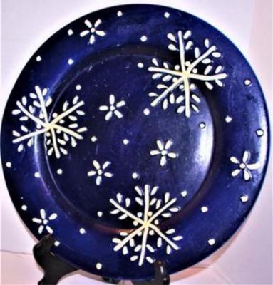 "Star" Raised Designed Dark Blue Plate 11 1/2" Circ.