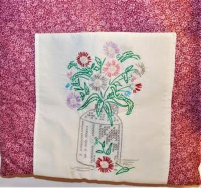 Large Embroidered Tote Bags with Black Straps 16" x 13" Set of 2