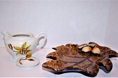 Acorn Dish and Tea Pot 2 Pcs.