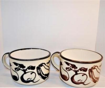 Large Vegetable Designed Cups Set of 2