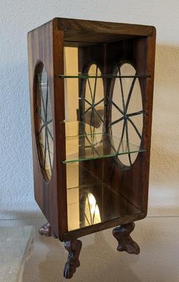 Antique Wood and Glass Tabletop Curio