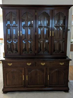 Cherry China Convex Glass Hutch