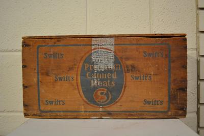 "Premium Canned Meats" Antique Swift's Wooden Crate AS IS